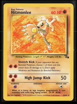 Hitmonlee 22/62 Rare Fossil WOTC Vintage Pokemon LP - Image 1