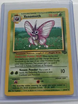 Vintage Pokemon Jungle Venomoth 29/64 Non-holo Rare LP+ 1999 WotC - Image 1