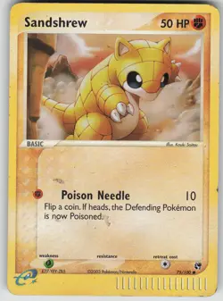 Pokemon TCG Sandshrew Common Sandstorm 75/100 - Image 1