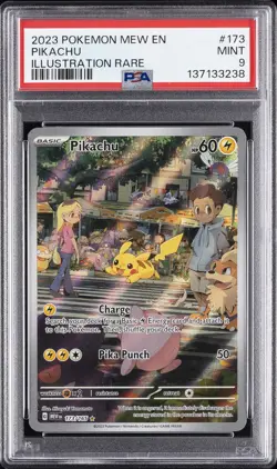 2023 POKEMON MEW EN-151 ILLUSTRATION RARE #173 PIKACHU PSA 9 - Image 1