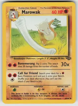 Marowak 39/64 Uncommon Jungle Pokemon Unlimited Moderately Played - Image 1