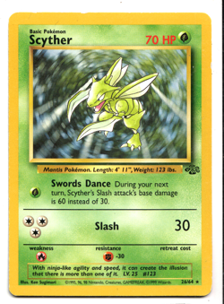 Pokemon TCG: Scyther Jungle 26/64 LP Light Play (Non Holo) Regular Rare - Image 1