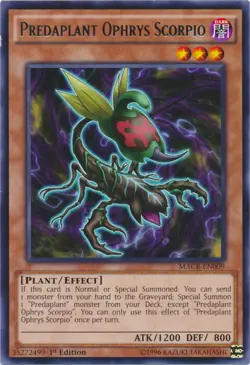 Yugioh! LP Predaplant Ophrys Scorpio - MACR-EN009 - Rare - 1st Edition Lightly P - Image 1