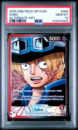 2025 ONE PIECE OP13-CARRYING ON HIS WILL ALTERNATE ART #004 SABO PSA 10 - Image 1