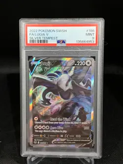 2022 POKEMON SWORD & SHIELD SILVER TEMPEST #186 FULL ART/LUGIA V PSA 9 - Image 1