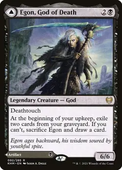 Egon, God of Death / Throne of Death 1x FOIL KHM MTG Kaldheim Rare MINT black - Image 1
