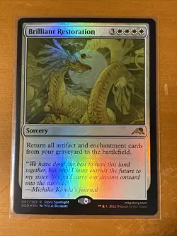 x2 Brilliant Restoration 7/302 (x1 Foil, x1 Regular) MTG Kamigawa Neon Dynasty - Image 2