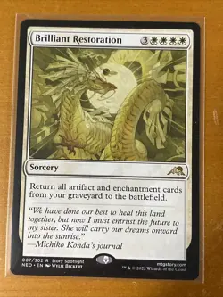 x2 Brilliant Restoration 7/302 (x1 Foil, x1 Regular) MTG Kamigawa Neon Dynasty - Image 4