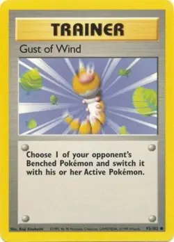 Gust of Wind - 93/102 - Common - Unlimited Edition HP, English Pokemon Base Set - Image 1