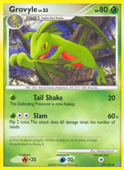 Grovyle - 39/100 - Uncommon PL/MP, English Pokemon Stormfront - Image 1