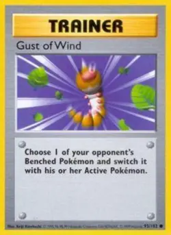 Gust of Wind - 93/102 - Common - Shadowless Edition DMG, English Pokemon Base Se - Image 1