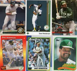 DAVE HENDERSON Lot of 25+ Different Premium Baseball Cards Oakland A's Athletics - Image 2
