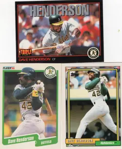 DAVE HENDERSON Lot of 25+ Different Premium Baseball Cards Oakland A's Athletics - Image 5