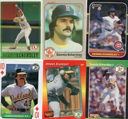 DENNIS ECKERSLEY Lot of 18 Different ML Baseball Cards Cubs A's Red Sox St Louis - Image 2