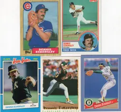 DENNIS ECKERSLEY Lot of 18 Different ML Baseball Cards Cubs A's Red Sox St Louis - Image 3