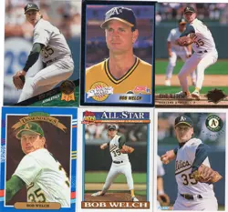 BOB WELCH Lot of 28 Different Premium MLB Baseball Cards Oakland A's Athletics - Image 1