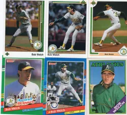 BOB WELCH Lot of 28 Different Premium MLB Baseball Cards Oakland A's Athletics - Image 3
