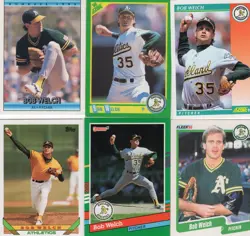 BOB WELCH Lot of 28 Different Premium MLB Baseball Cards Oakland A's Athletics - Image 4