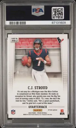 2023 Prizm Cj Stroud Flashback Rookie No Huddle Psa 10 Houston Texans - Image 2