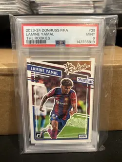 2023-24 Donruss Lamine Yamal The Rookies Rookie RC #25 Barcelona PSA 9 - Image 1