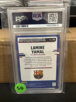 2023-24 Donruss Lamine Yamal The Rookies Rookie RC #25 Barcelona PSA 9 - Image 2