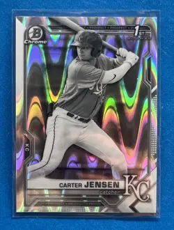 2021 Bowman Draft Chrome Carter Jensen #BDC-106 Black & White RayWave Refractor - Image 1