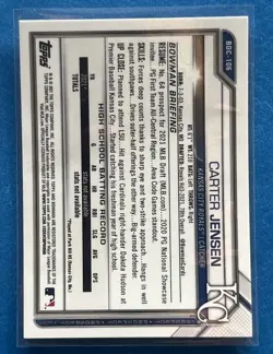2021 Bowman Draft Chrome Carter Jensen #BDC-106 Black & White RayWave Refractor - Image 2