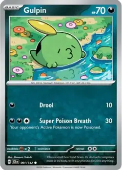 Gulpin - 091/142 - Common - Reverse Holo NM, English Pokemon Stellar Crown - Image 1