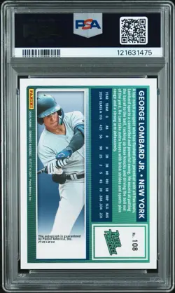 2025 Panini Donruss Optic George Lombard Jr. Auto Holo Yankees #1 Prospect PSA - Image 2