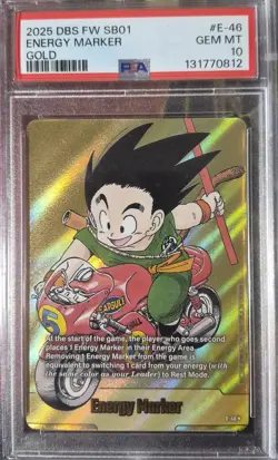SB01 Gold Energy Marker E-46 Son Goku Dragon Ball Super FW PSA 10 - Image 1