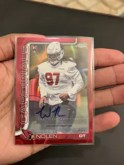 2025 Topps Chrome Football Walter Nolen Cardinals Rookie Auto Refractor /5 - Image 2
