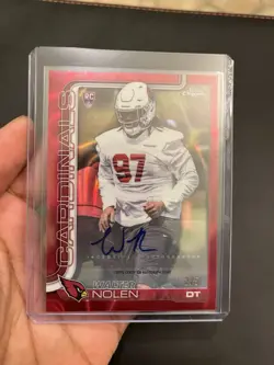 2025 Topps Chrome Football Walter Nolen Cardinals Rookie Auto Refractor /5 - Image 4