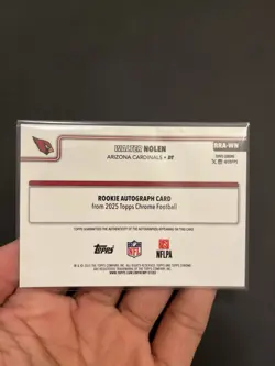 2025 Topps Chrome Football Walter Nolen Cardinals Rookie Auto Refractor /5 - Image 5