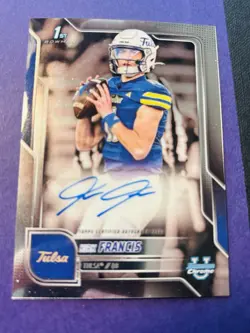 KIRK FRANCIS 2025 Bowman Chrome U Auto #BCA-KFR Tulsa Hurricanes - Image 1