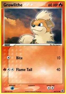 Growlithe - 64/112 - Common LP, English Pokemon EX FireRed & LeafGreen - Image 1