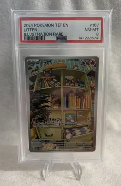 Litten 167/162 Illustration Rare Temporal Forces PSA 8 - Image 1