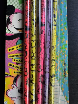 Vtg 90s Toys R Us Mickey Mouse Neon Cosmick Pencils Pentech Bonded Lead Set - Image 3