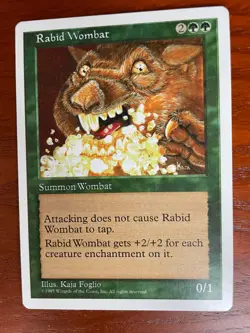 MTG Rabid Wombat SINGLE USED EXCELLENT CONDITION SEE PHOTOS - Image 1