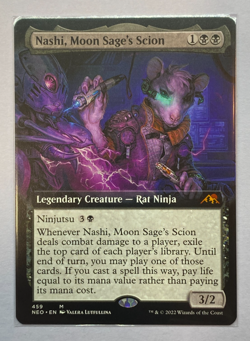 MTG - Kamigawa: Neon Dynasty - Nashi, Moon Sage's Scion - Extended Art - NM - Image 1