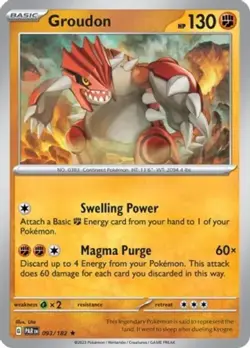 Groudon - 093/182 - Rare - Reverse Holo NM, English Pokemon Paradox Rift - Image 1
