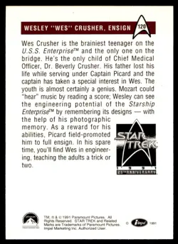 Impel - Star Trek 25th Series 1 (1991) Wesley "Wes" Crusher, Ensign #120 - Image 2