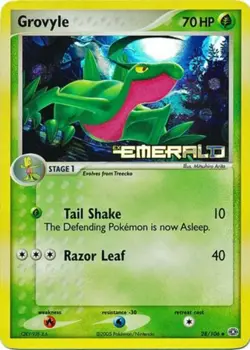 Grovyle - 28/106 - Uncommon - Reverse Holo DMG, English Pokemon EX Emerald - Image 1
