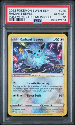 Radiant Eevee Pokemon SWSH Black Star Promo 230 NM PSA 10 - Image 1