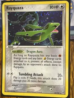 Pokemon TCG Rayquaza Ex Deoxys 22/107 HOLO Rare Vintage 2005 - SWIRL - Image 1