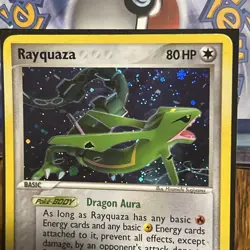 Pokemon TCG Rayquaza Ex Deoxys 22/107 HOLO Rare Vintage 2005 - SWIRL - Image 3