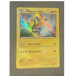 Pikachu Libre Pokemon Card! 30/30 XY Trainer Kit Holo Common 2016 Basic HP 100 - Image 1