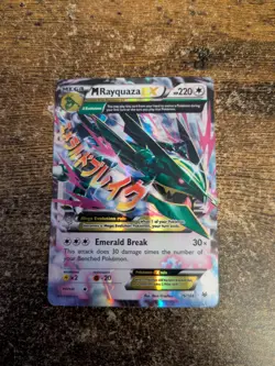 Pokemon TCG Mega-Rayquaza EX Roaring Skies Holo Rare Card 76/108 - Image 1