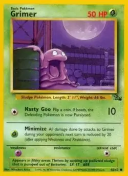Grimer - 48/62 - Common - Unlimited Edition PL/MP, English Pokemon Fossil - Image 1