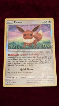 Pokemon Eevee 2017 TCG Basic Card 101/149 Holo English - Image 3