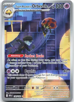 Team Rocket's Orbeetle 198/182 Illustration Rare Destined Rivals Pokemon NM - Image 1